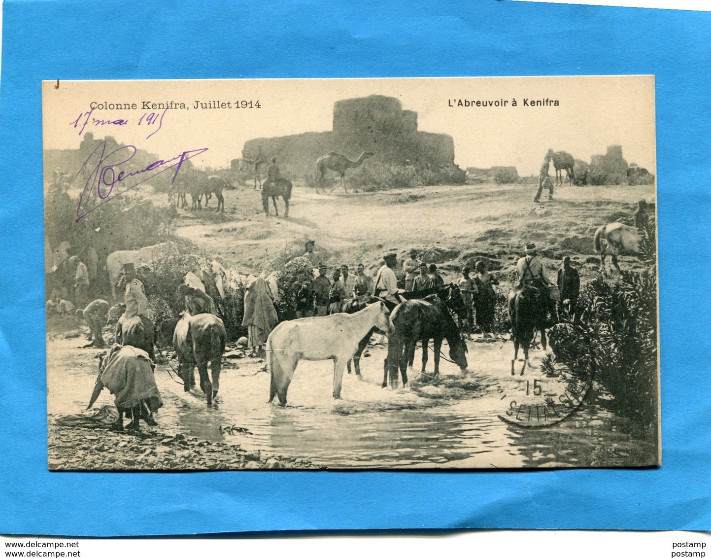 Campagne Du Maroc-carte- Colonne Kénitra-Gal LYAUTEY-à Oued Ifran-cad SETTAT-1917 Trésor Et Poste 1915 - Cachets Militaires A Partir De 1900 (hors Guerres)