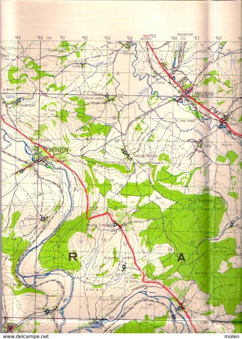 CARTE D’ETAT-MAJOR VILLERS-DEVANT-ORVAL Florenville Mesure 1923-34 MOUZON CARIGNAN STENAY MONTMEDY MARGUT BEAUMONT S464 - Florenville