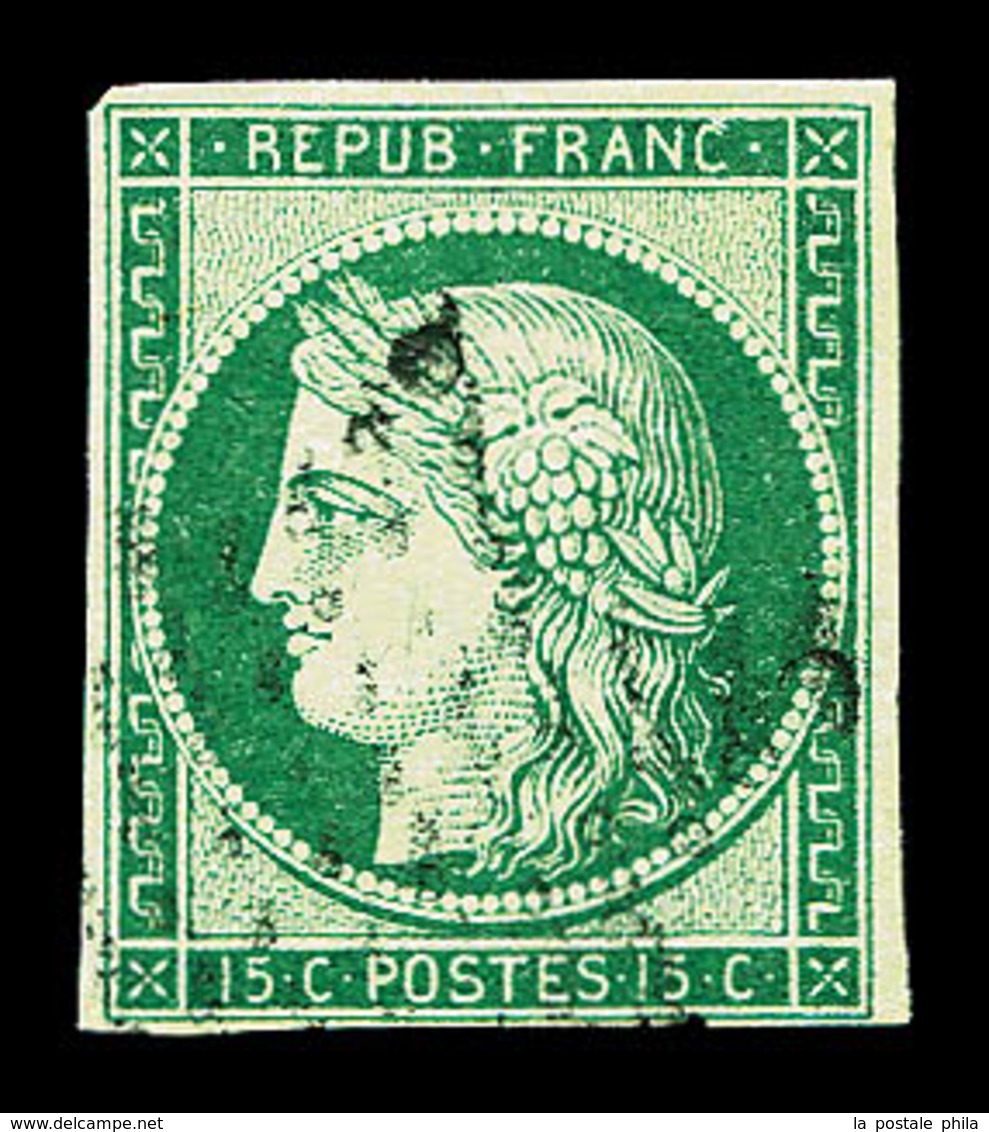 O N°2, 15c Vert, TB (signé/certificat)  Qualité: O  Cote: 1050 Euros - 1849-1850 Ceres