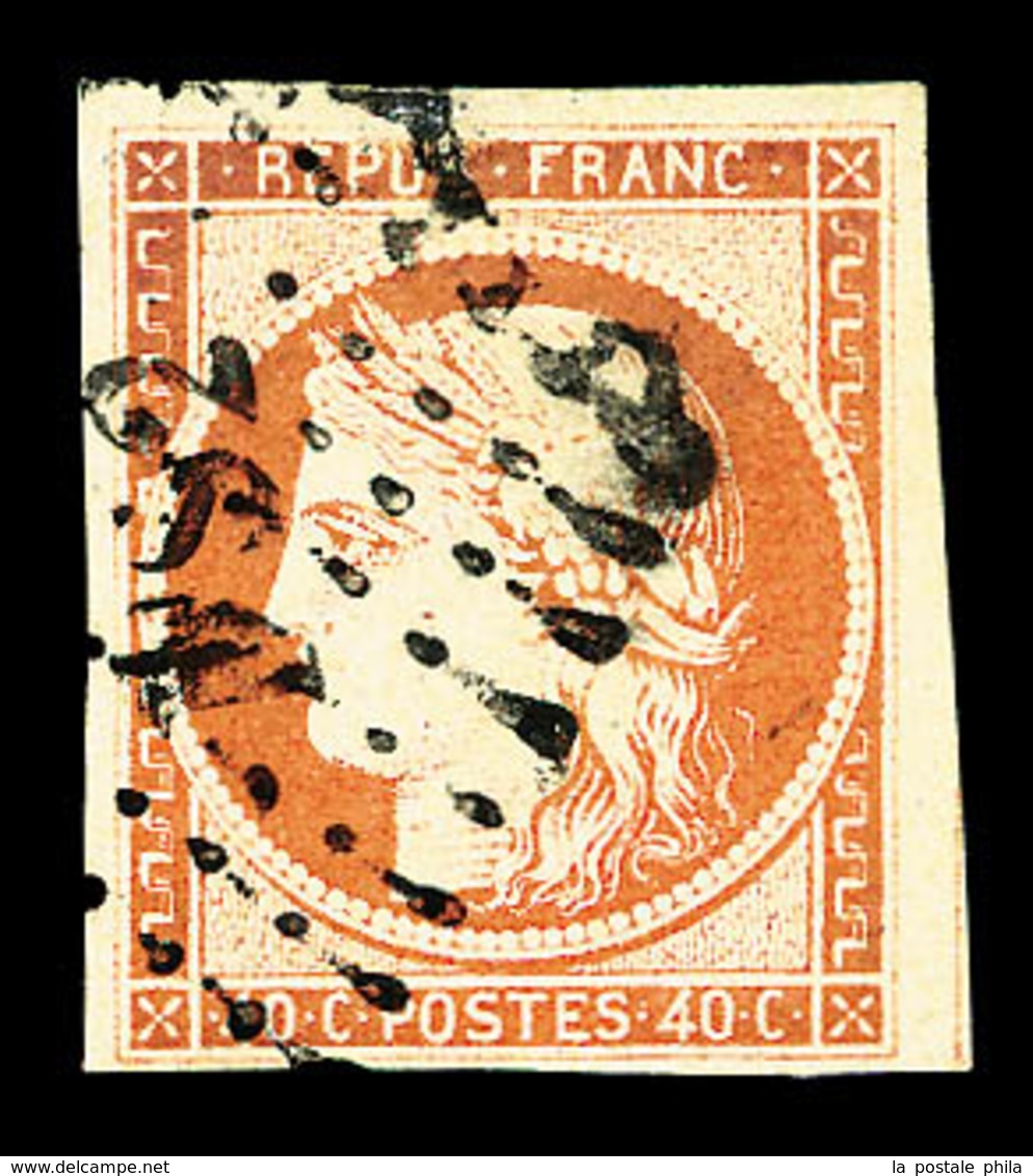 O N°5, 40c Orange, Oblitération 'DS2', TB (signé Calves/certificat)  Qualité: O  Cote: 500 Euros - 1849-1850 Ceres