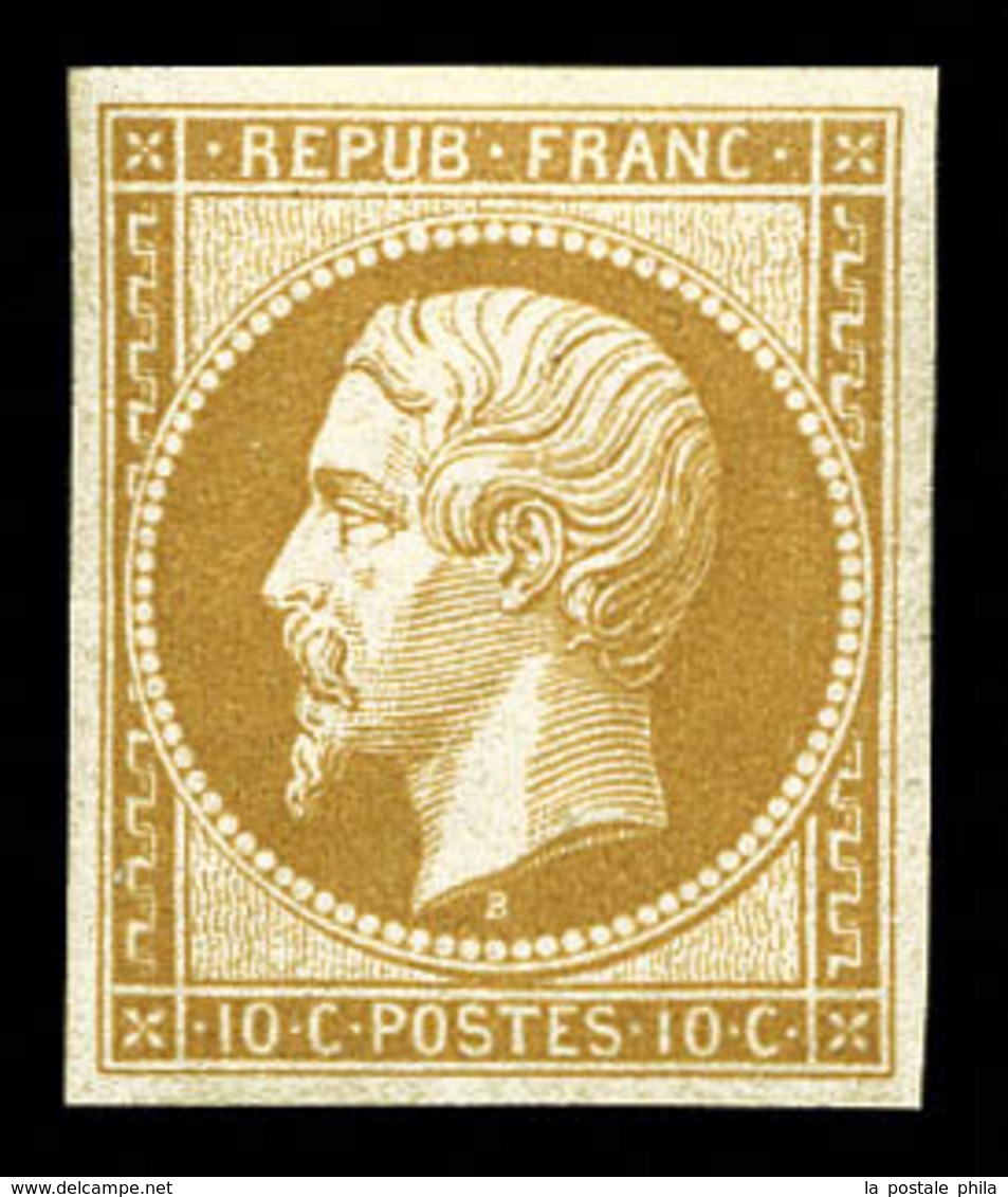 ** N°9c, 10c Bistre, Impression De 1862, Fraîcheur Postale, SUP (certificat)  Qualité: ** - 1852 Louis-Napoléon