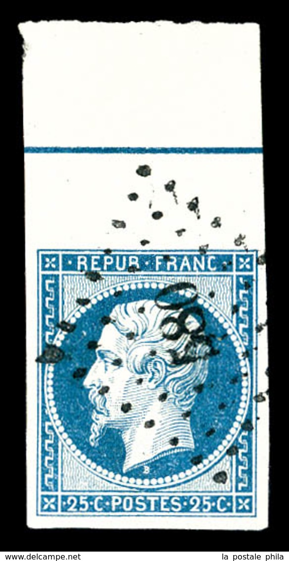 O N°10b, 25c Bleu Bord De Feuille Avec Filet D'encadrement, SUPERBE. R. (signé Scheller/certificat)  Qualité: O  Cote: 1 - 1852 Louis-Napoleon