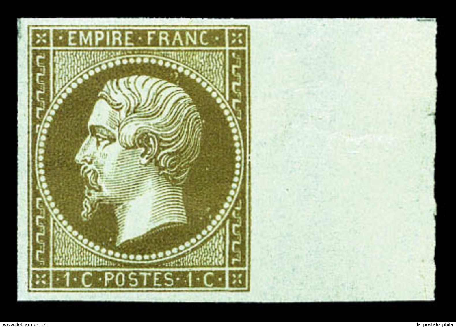 ** N°11c, 1c Mordoré, Bdf Latéral, Fraîcheur Postale. SUP (signé Brun/certificat)  Qualité: ** - 1853-1860 Napoléon III.