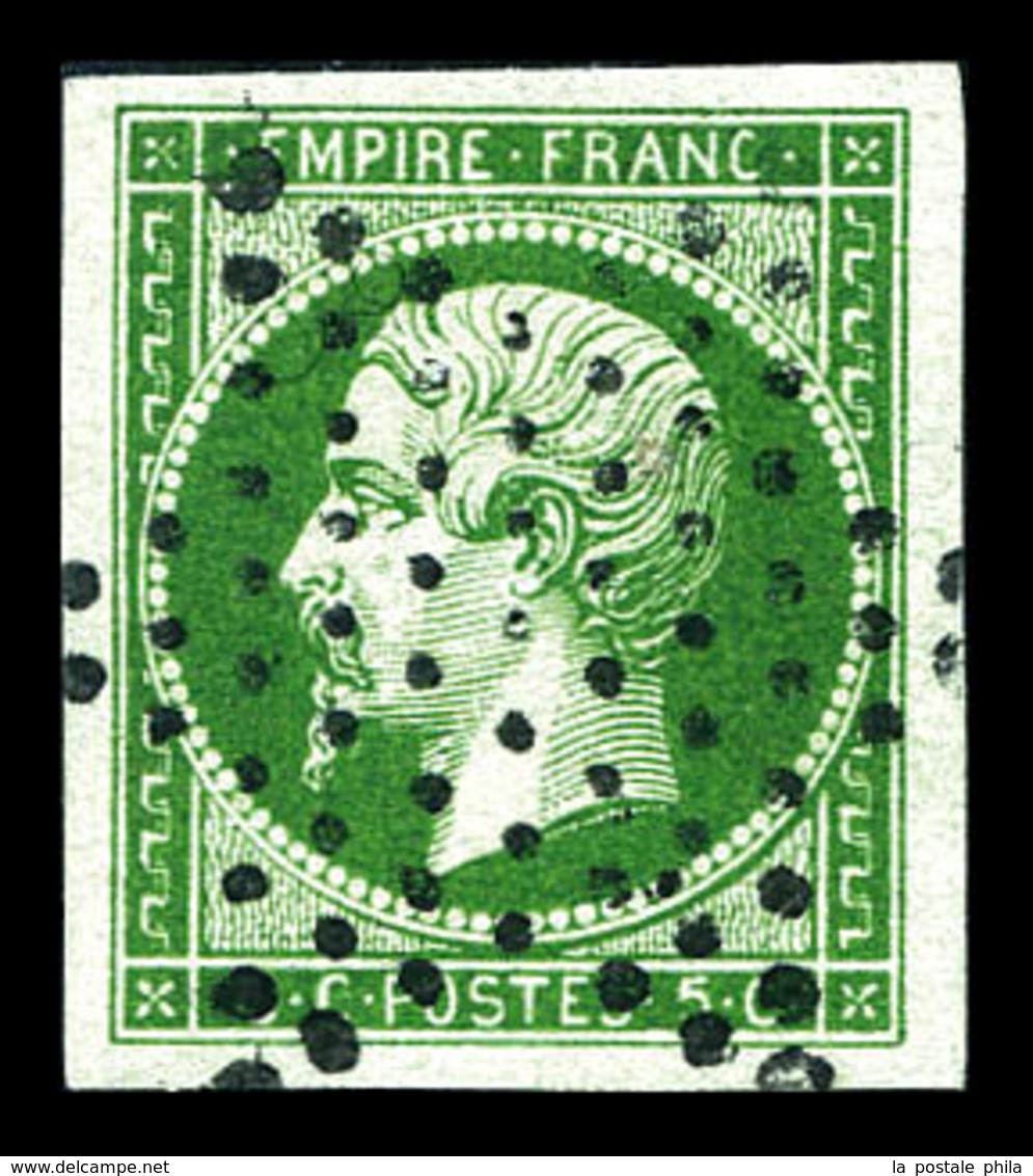 O N°12c, 5c Vert-foncé Sur Vert Obl étoile Posée, Pièce Choisie. SUP (signé Calves/certificat)  Qualité: O - 1853-1860 Napoleon III