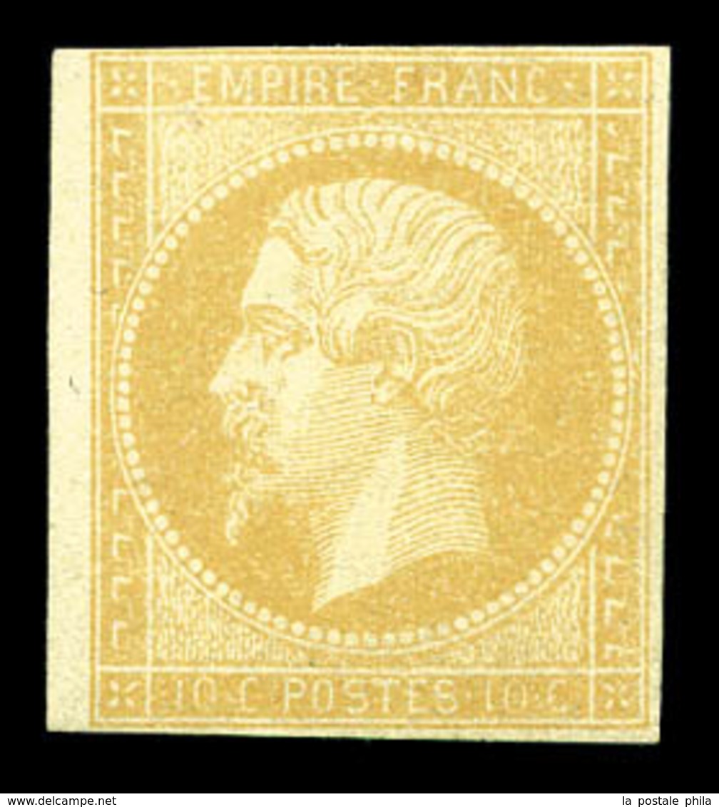 * N°13Aa, 10c Citron, Superbe Nuance. R.R. (signé Brun/certificat)  Qualité: *  Cote: 2750 Euros - 1853-1860 Napoléon III