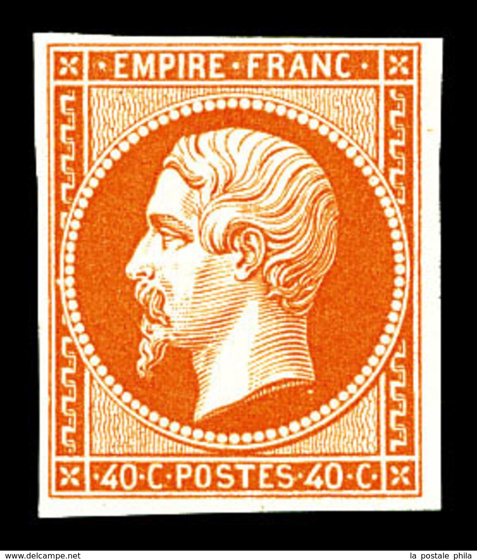 ** N°16, 40c Orange, FRAÎCHEUR POSTALE, SUPERBE (certificat)  Qualité: ** - 1853-1860 Napoleone III