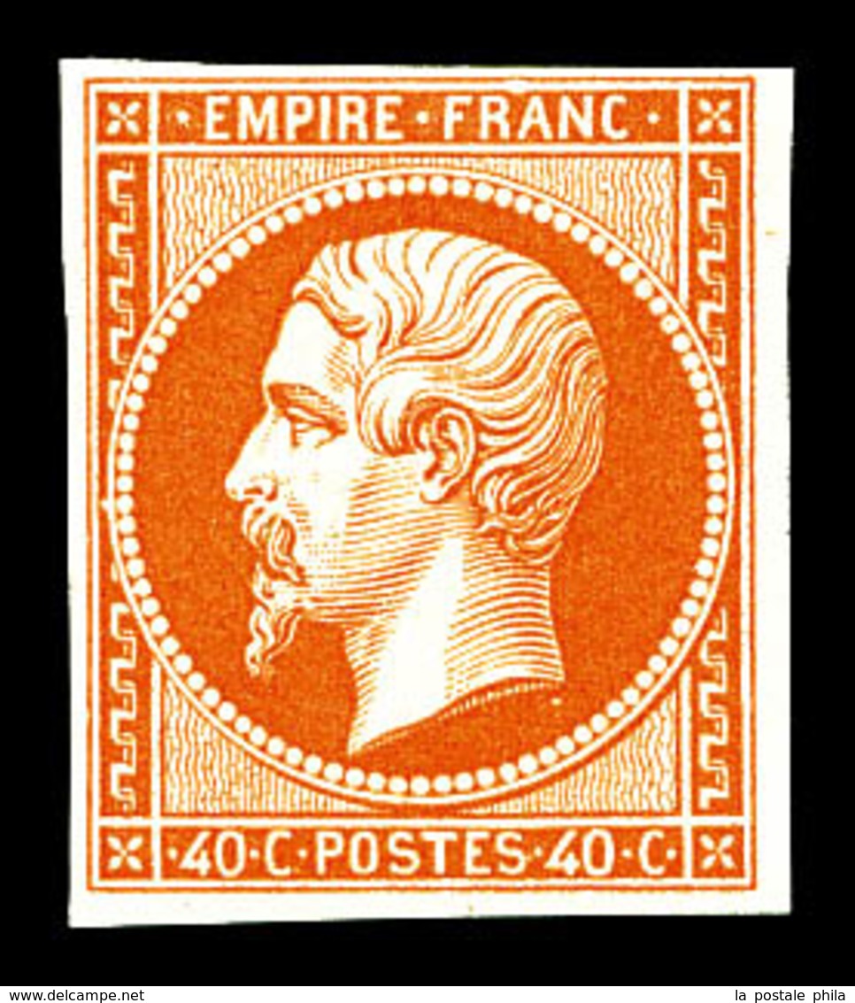 ** N°16, 40c Orange, FRAÎCHEUR POSTALE, SUPERBE (certificat)  Qualité: ** - 1853-1860 Napoleon III