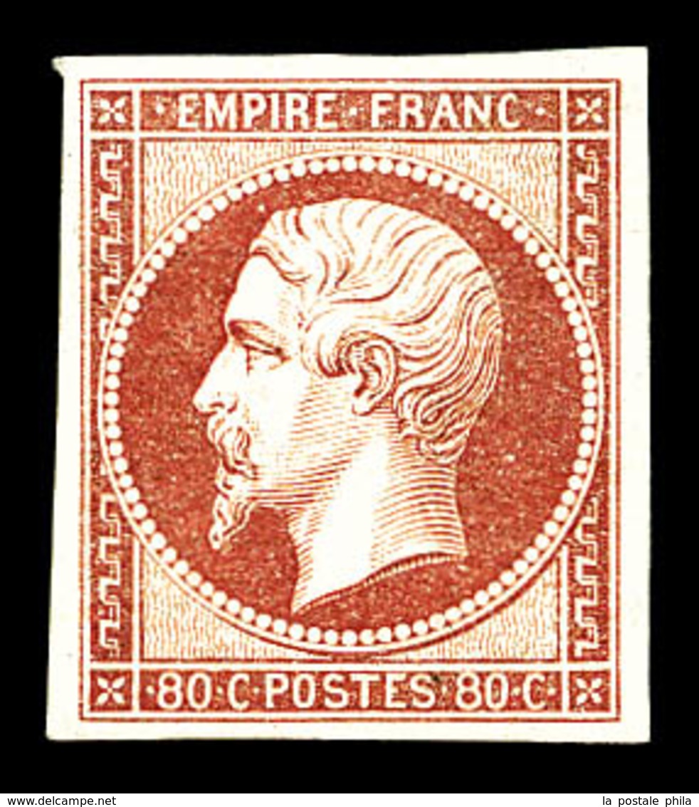 * N°17A, 80c Carmin, Jolie Pièce. TB. R. (signé Brun/Calves/certificat)  Qualité: *  Cote: 4500 Euros - 1853-1860 Napoléon III