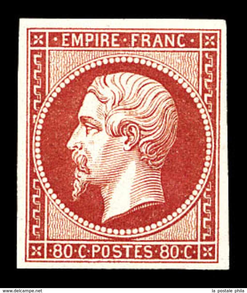 ** N°17Ah, 80c Carmin-rose, Impression De 1862, Fraîcheur Postale, SUPERBE (certificats)  Qualité: ** - 1853-1860 Napoléon III