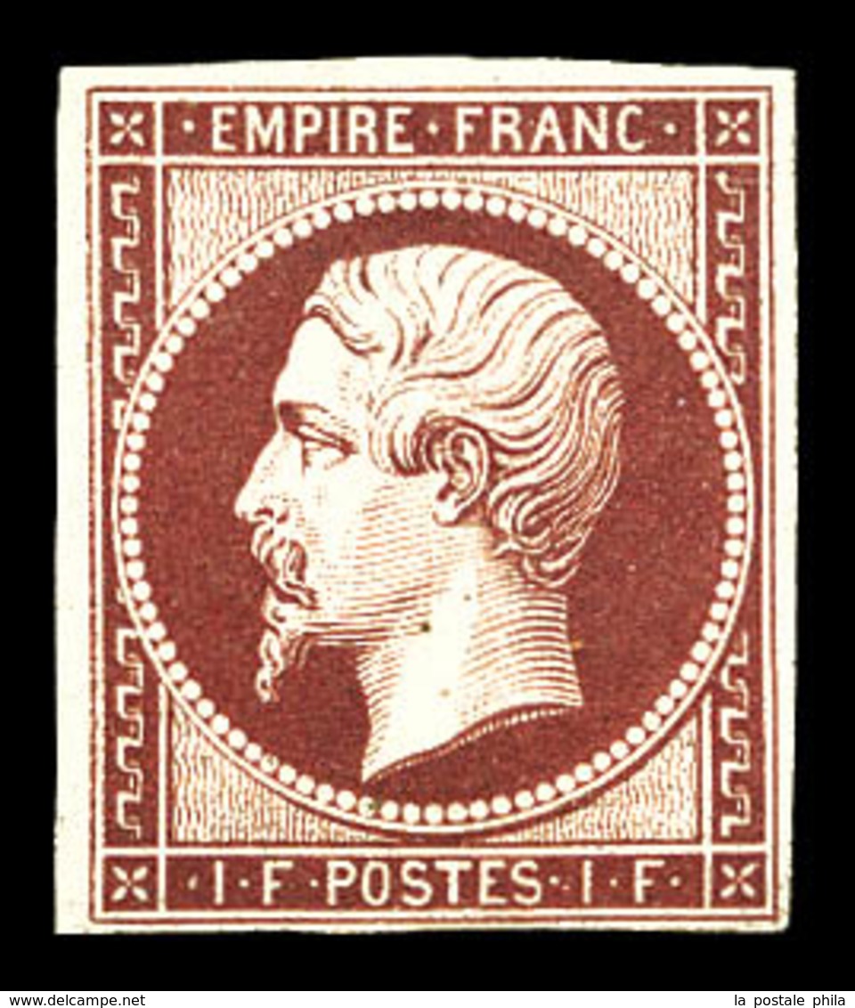 (*) N°18d, 1f Carmin Foncé, Impression De 1862. TB (signé/certificats)  Qualité: (*)  Cote: 2400 Euros - 1853-1860 Napoleone III