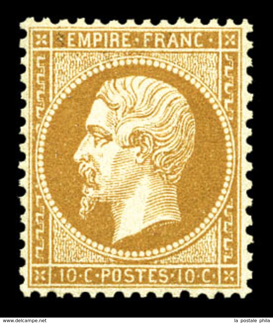 ** N°21, 10c Bistre, Fraîcheur Postale, Très Bon Centrage. SUP. R. (certificat)  Qualité: ** - 1862 Napoleon III