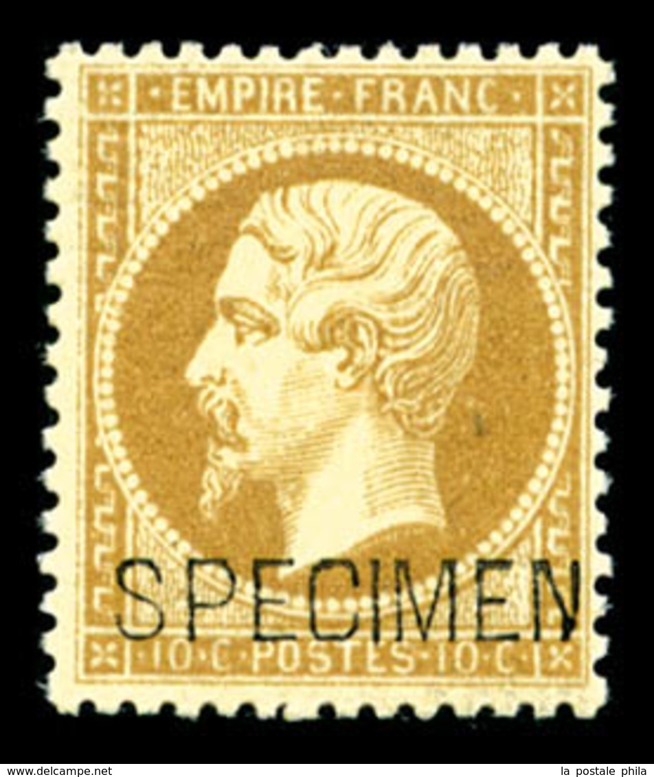 ** N°21c, 10c Bistre Surchargé 'SPECIMEN', Fraîcheur Postale, TTB (certificat)   Qualité: ** - 1862 Napoleon III