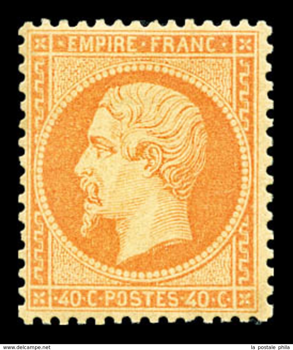 * N°23, 40c Orange, Frais, TTB (certificat)  Qualité: *  Cote: 3000 Euros - 1862 Napoléon III