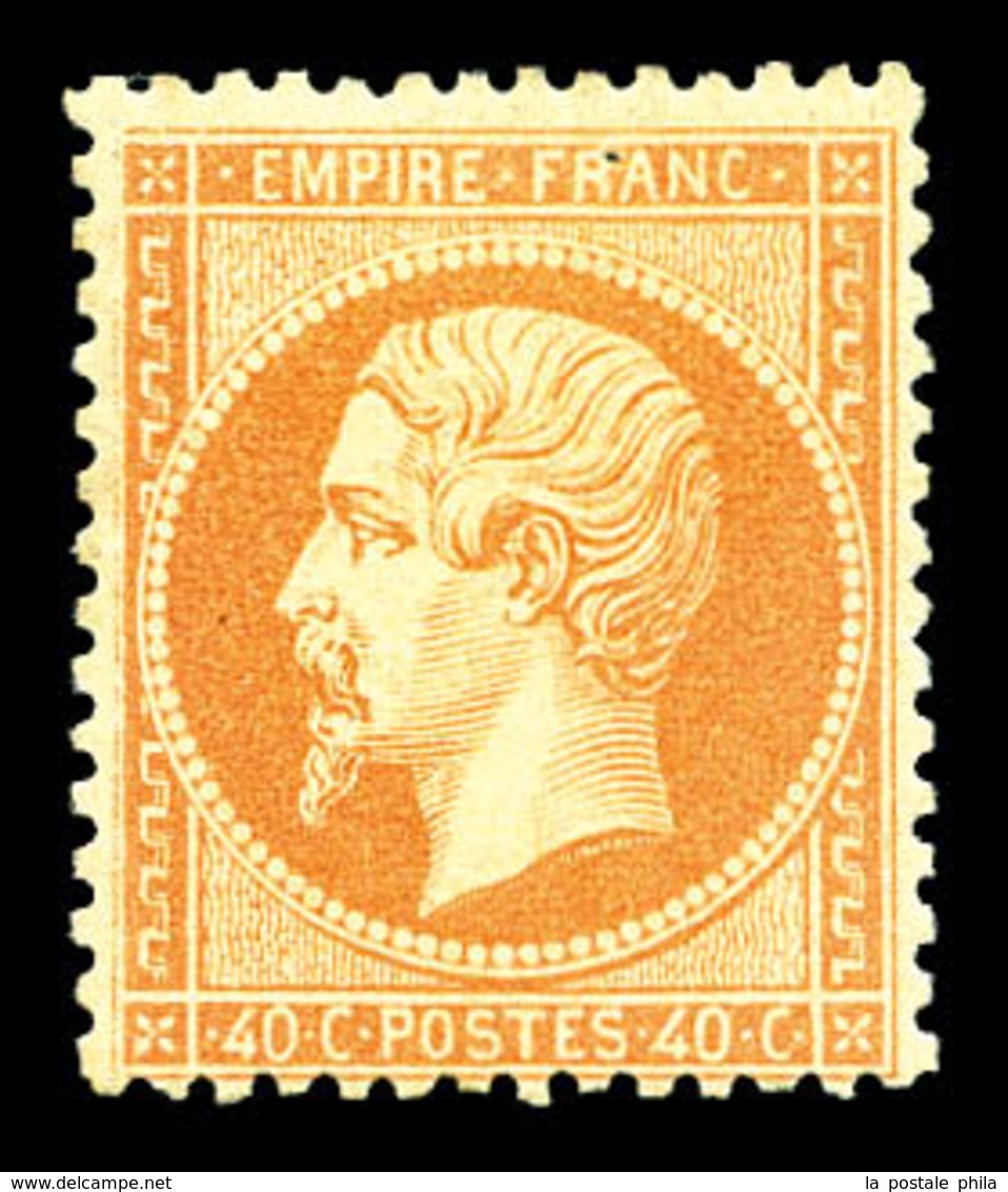 * N°23a, 40c Orange Clair. TTB (certificat)  Qualité: *  Cote: 2900 Euros - 1862 Napoléon III.