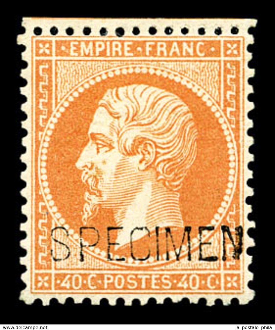 ** N°23d, 40c Orange Surchargé 'SPECIMEN', Fraîcheur Postale, TB (signé/certificat)  Qualité: ** - 1862 Napoléon III