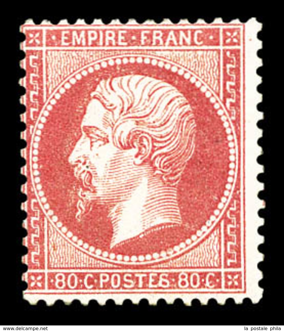 * N°24, 80c Rose. TB (certificat)  Qualité: *  Cote: 2300 Euros - 1862 Napoleon III