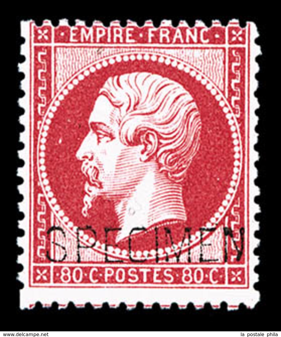 ** N°24d, 80c Rose Surchargé 'SPECIMEN', Fraîcheur Postale (certificat)  Qualité: ** - 1862 Napoléon III.