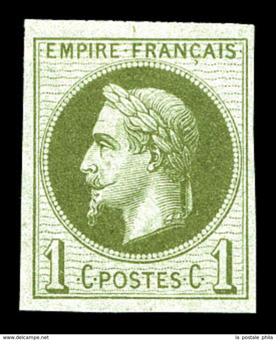 * N°25c, Rothschild, 1c Olive Impression Fine Non Dentelé , Fraîcheur Postale. SUP (signé Calves/certificat)  Qualité: * - 1863-1870 Napoleon III With Laurels