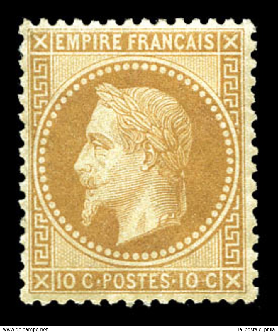 * N°28B, 10c Bistre Type II, Très Bon Centrage. TTB  Qualité: *  Cote: 400 Euros - 1863-1870 Napoleon III With Laurels
