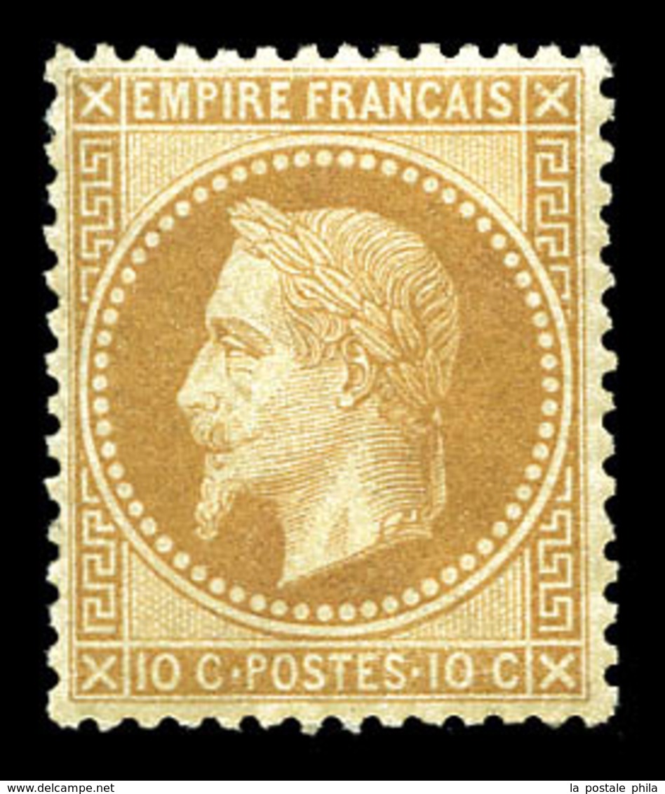 * N°28B, 10c Bistre Type II, Très Bon Centrage. TTB  Qualité: *  Cote: 400 Euros - 1863-1870 Napoléon III Lauré