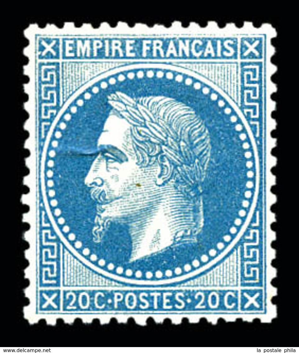 ** N°29B, 20c Bleu Type II, Très Bon Centrage, Fraîcheur Postale. SUP (certificat)  Qualité: ** - 1863-1870 Napoléon III Con Laureles