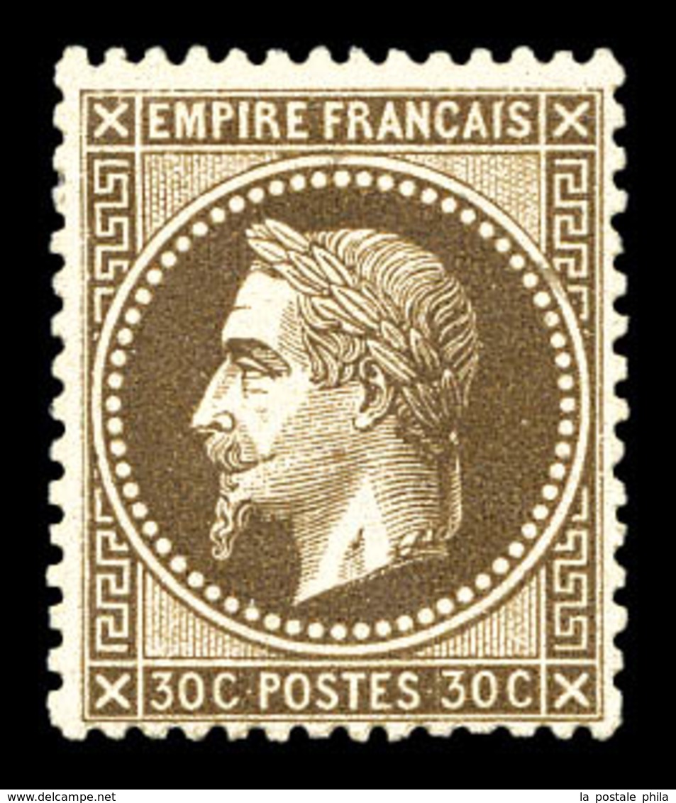 * N°30, 30c Brun, Très Frais. SUP (signé Brun/certificat)  Qualité: *  Cote: 1200 Euros - 1863-1870 Napoleon III With Laurels