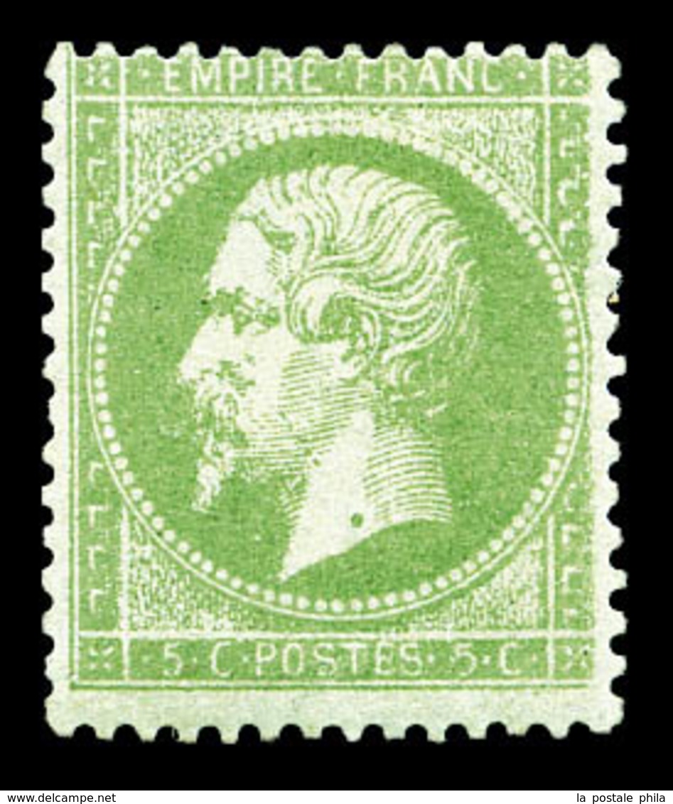 * N°35, 5c Vert-pâle Sur Bleu, Gomme Non Originale. TB (certificat)  Qualité: *  Cote: 4600 Euros - 1863-1870 Napoléon III. Laure