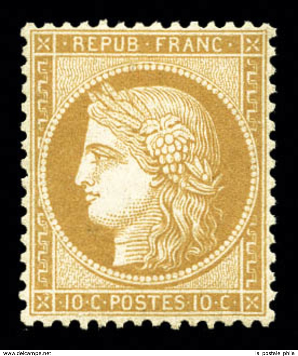 ** N°36, 10c Bistre-jaune, Très Bon Centrage, Fraîcheur Postale. SUPERBE (signé Calves/certificat)  Qualité: ** - 1870 Belagerung Von Paris