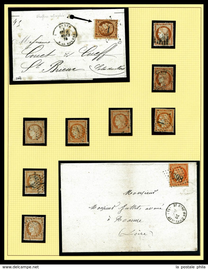 O Collection Composée De 8 Ex Obl Du 10c Bistre (dont 2 Ex Sur Lettre), 15 Ex Du 20c Bleu (dont 5 Lettres Et Variétés),  - 1870 Siege Of Paris