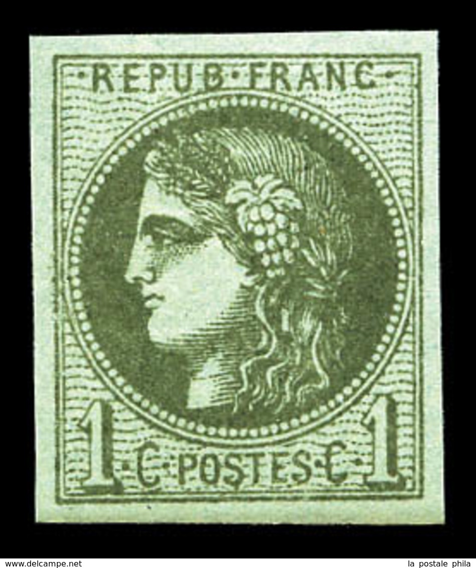 ** N°39Ab, 1c Olive Foncé, Fraîcheur Postale. SUP (certificat)  Qualité: ** - 1870 Emisión De Bordeaux