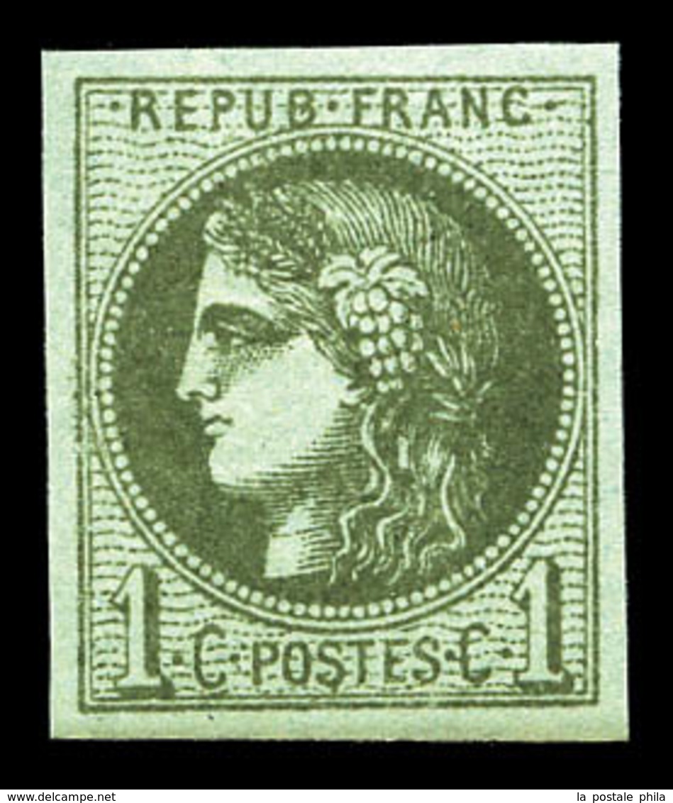 ** N°39Ab, 1c Olive Foncé, Fraîcheur Postale. SUP (certificat)  Qualité: ** - 1870 Ausgabe Bordeaux