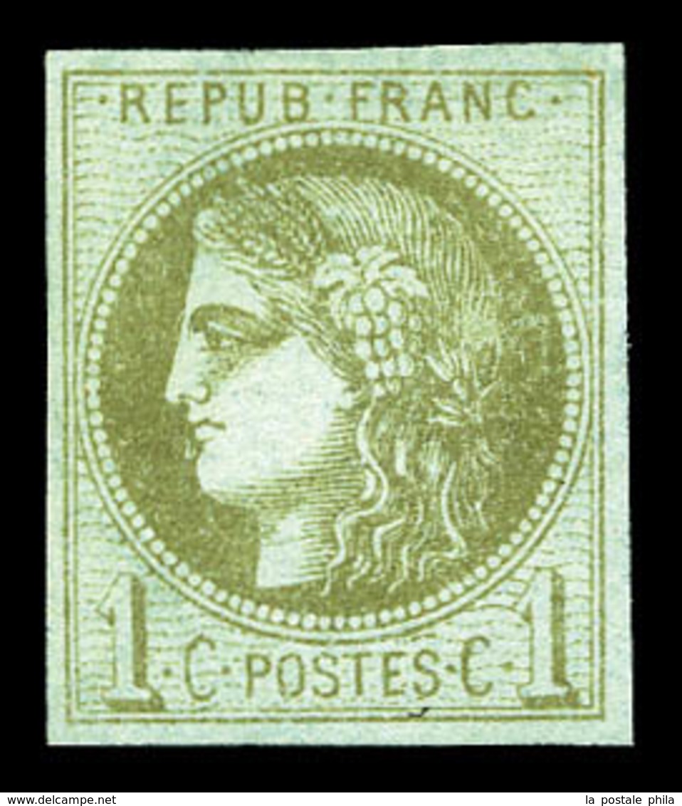 * N°39Ca, 1c Olive Clair Rep 3. TB  Qualité: *  Cote: 200 Euros - 1870 Bordeaux Printing