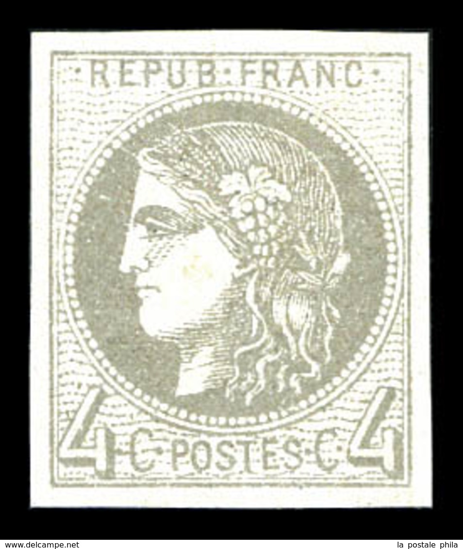 ** N°41B, 4c Gris, Report 2, Fraîcheur Postale. SUP (signé Calves/certificat)  Qualité: ** - 1870 Ausgabe Bordeaux