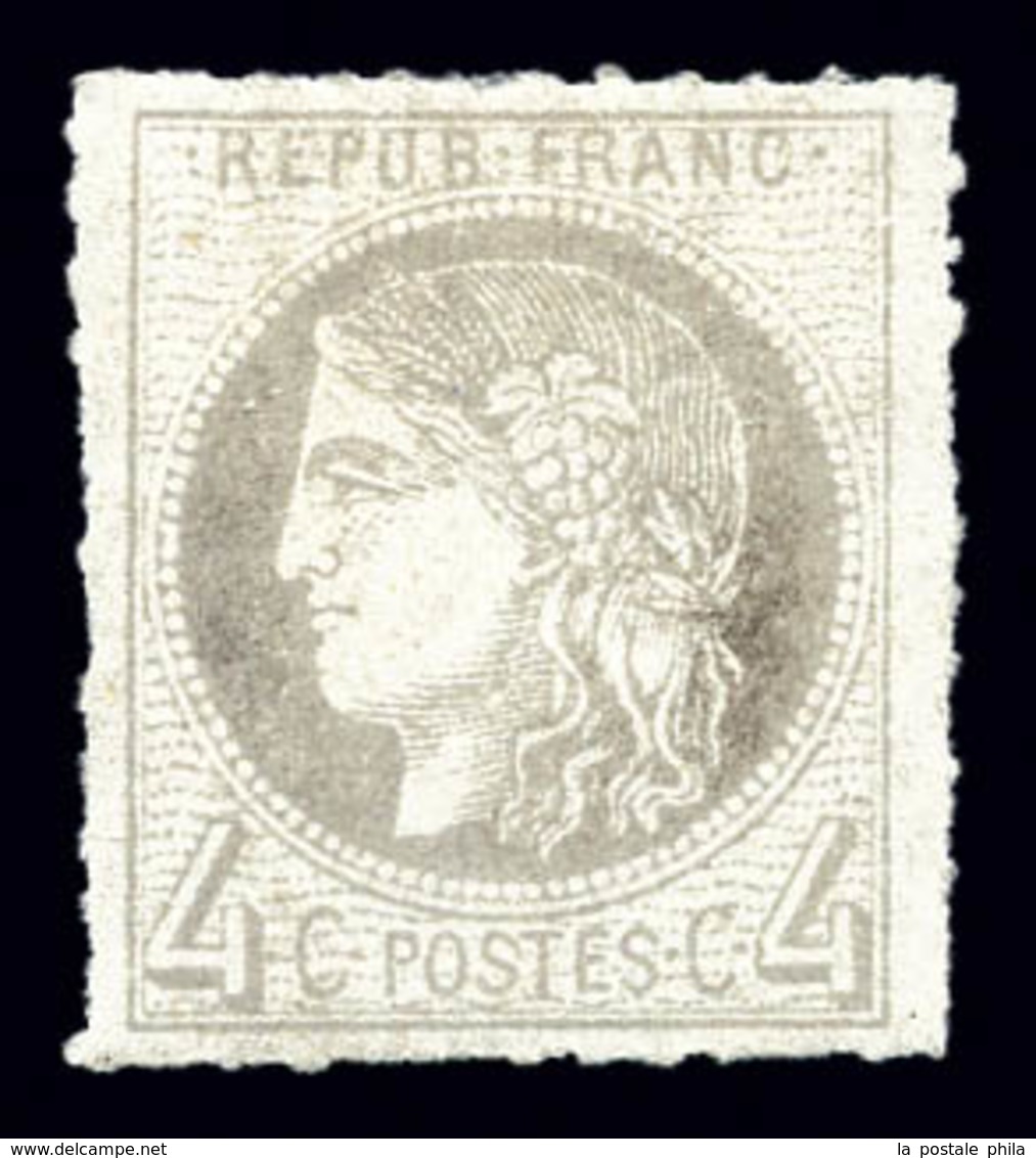 * N°41B, 4c Gris Rep 2, Percé En Lignes. TB (signé Brun/certificats)  Qualité: *  Cote: 400 Euros - 1870 Ausgabe Bordeaux