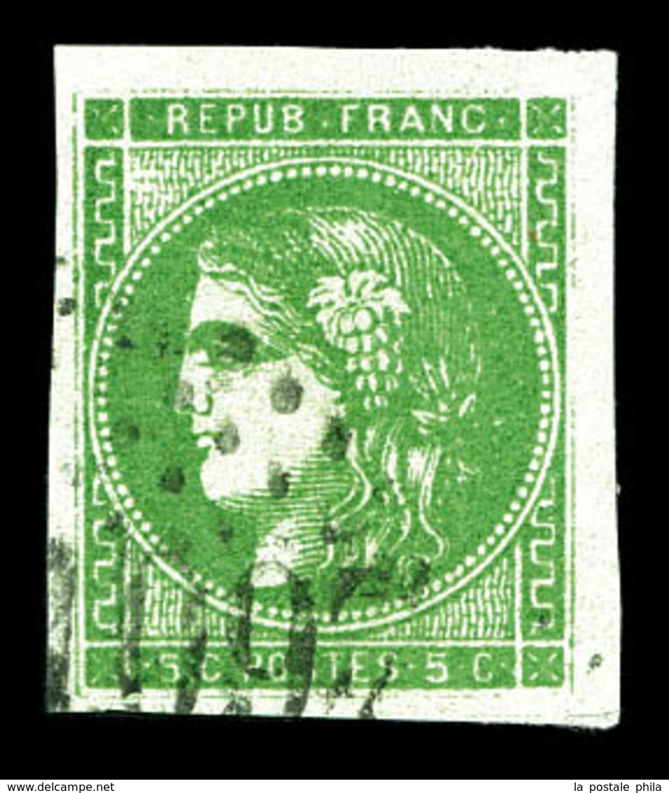 O N°42B, 5c Vert-jaune, Belles Marges. TTB (signé Scheller)  Qualité: O  Cote: 200 Euros - 1870 Ausgabe Bordeaux