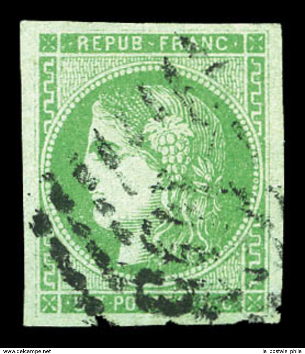 O N°42Bi, 5c Vert émeraude Clair. TB (signé Brun/Calves/certificat)  Qualité: O  Cote: 450 Euros - 1870 Ausgabe Bordeaux