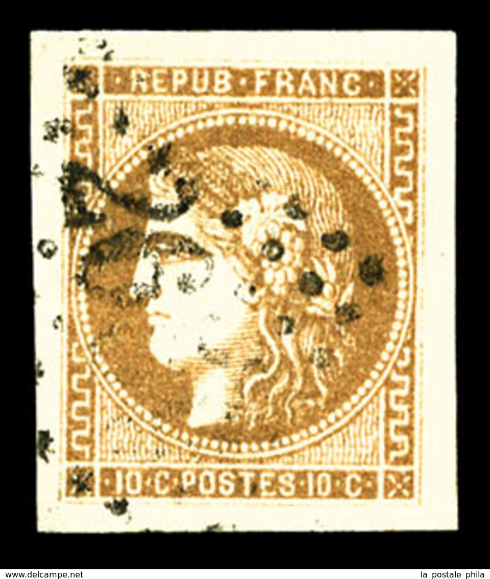 O N°43Aa, 10c Brun Clair Report 1, 4 Grandes Marges, PIECE CHOISIE (certificat)  Qualité: O - 1870 Ausgabe Bordeaux