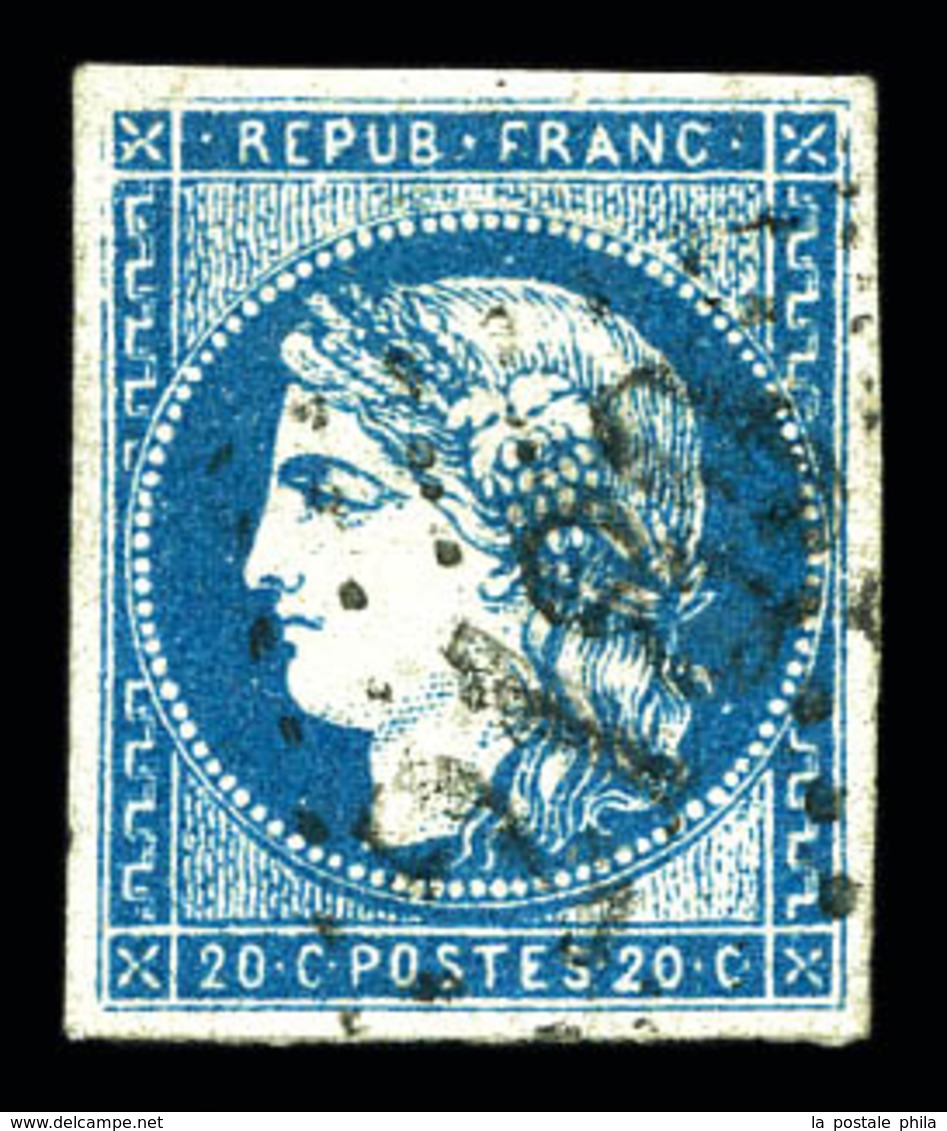 O N°44Aa, 20c Bleu Foncé Type I Rep 1. TTB (signé Calves/certificats)  Qualité: O  Cote: 1100 Euros - 1870 Emission De Bordeaux