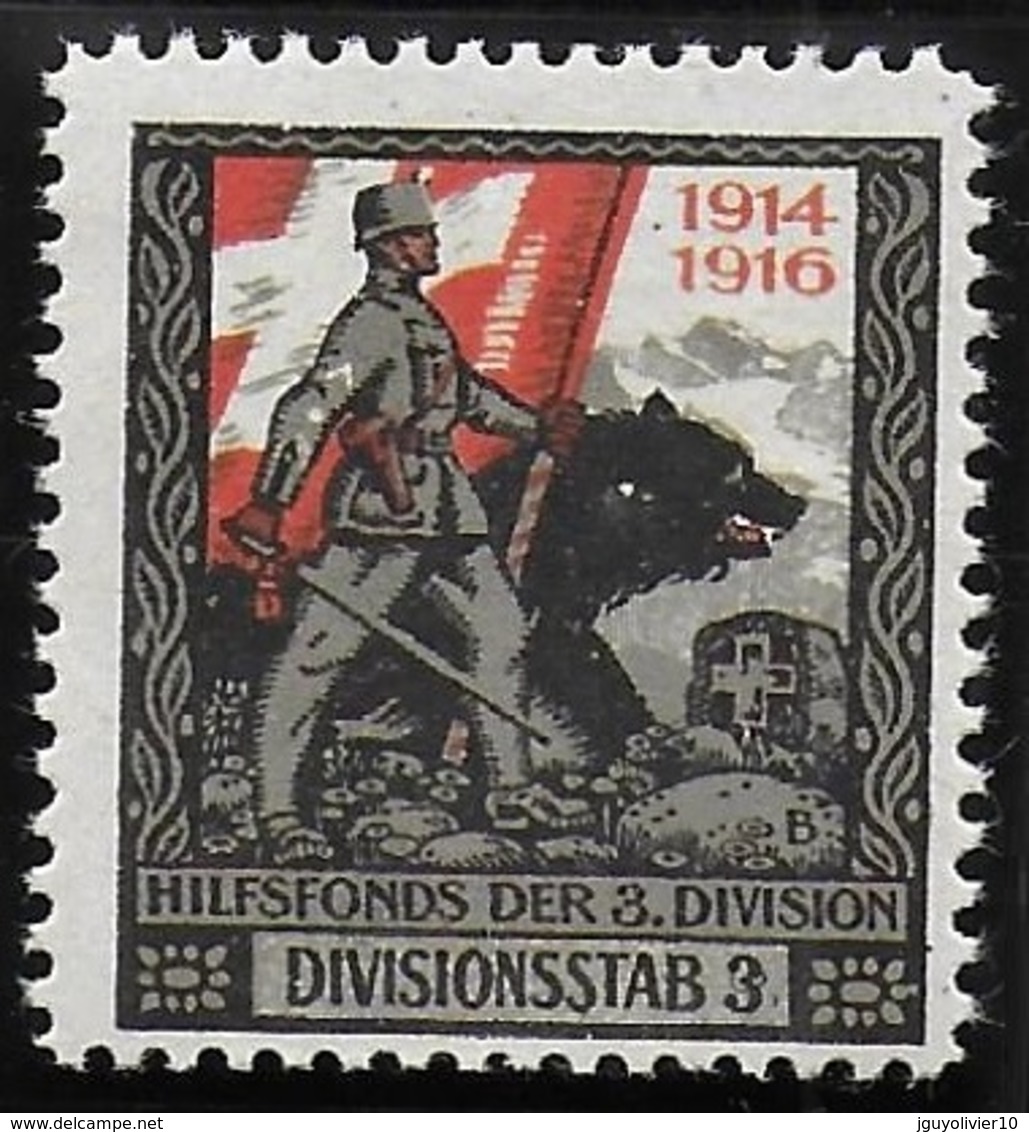 Suisse WWI Vignette Militaire Soldatenmarken 3. DIVISION 1914-18 Fine NH, Small Imperfections - Vignettes