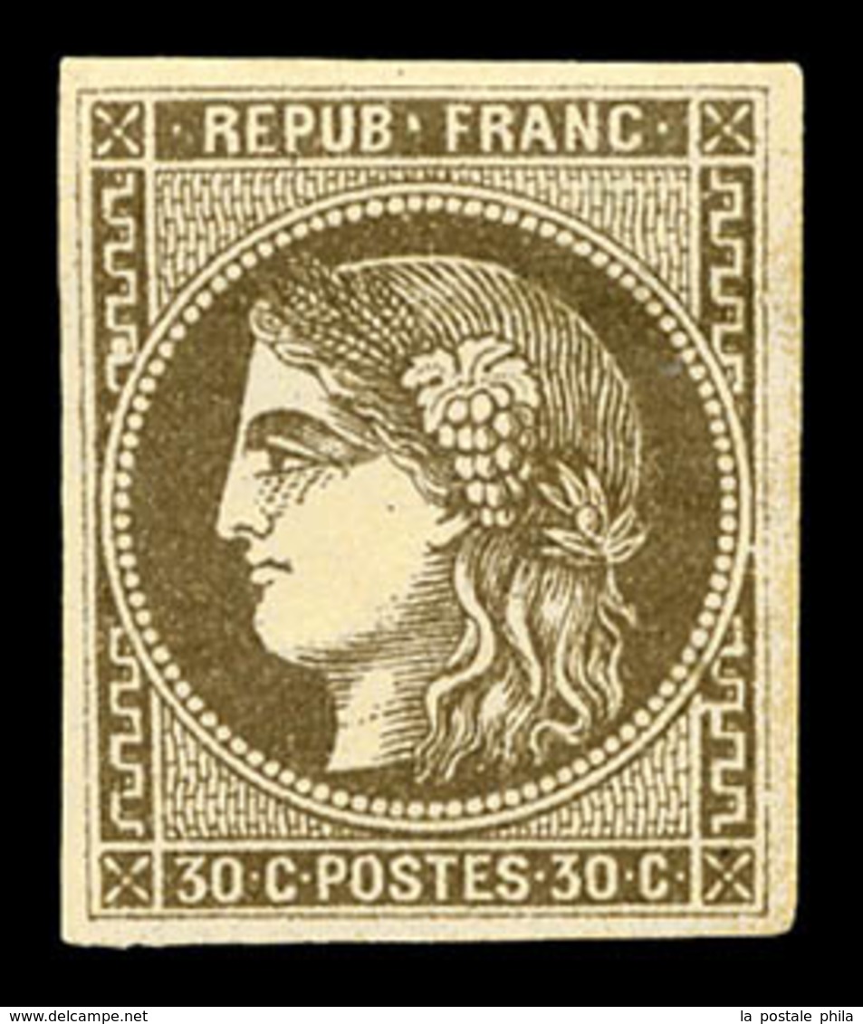 * N°47a, 30c Brun-clair, TB (certificat)  Qualité: *  Cote: 525 Euros - 1870 Bordeaux Printing