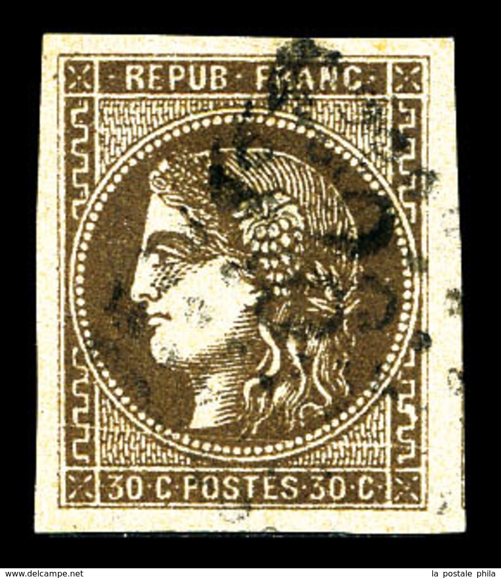O N°47d, 30c Brun-foncé, Belles Marges. SUP (signé Brun/certificat)  Qualité: O - 1870 Bordeaux Printing