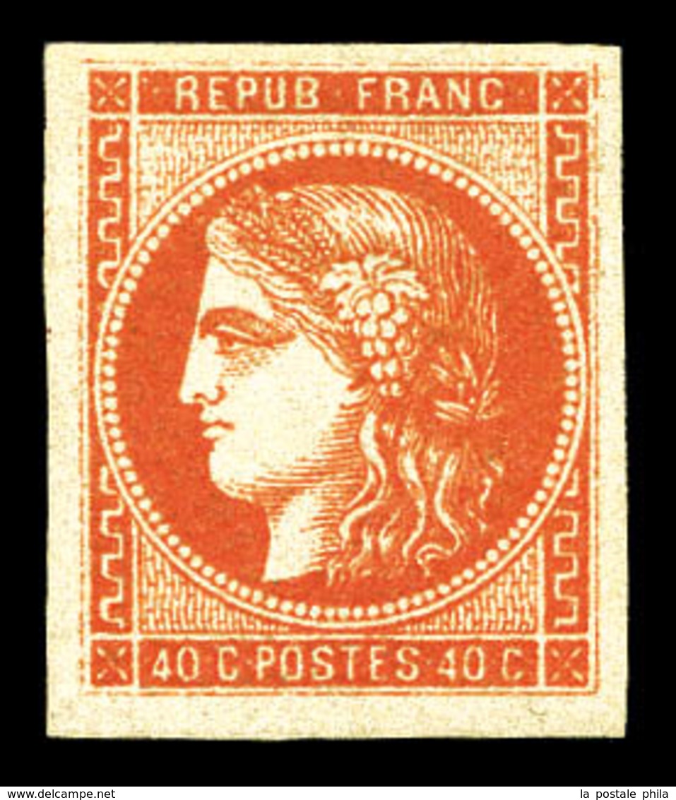 * N°48d, 40c Rouge Sang Clair. SUP. R. (signé Calves/certificat)  Qualité: *  Cote: 1600 Euros - 1870 Bordeaux Printing