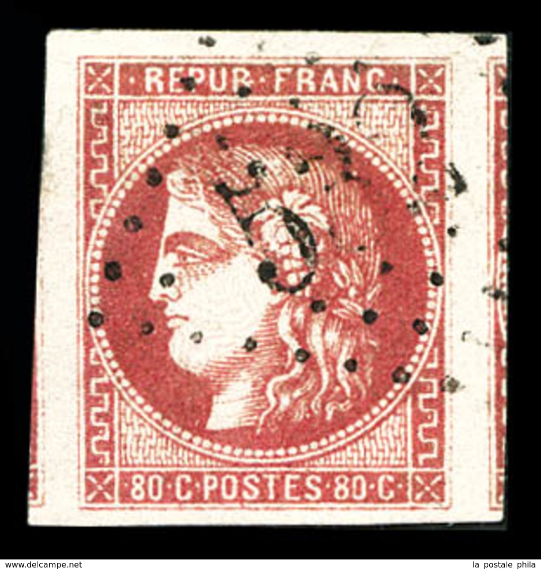 O N°49, 80c Rose, Quatre Grandes Marges Avec Voisins, Pièce Choisie. SUP (signé Calves/certificat)  Qualité: O - 1870 Bordeaux Printing