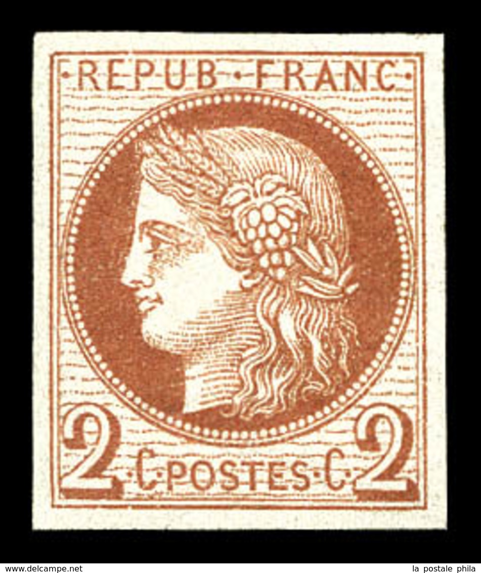 * N°51c, 2c Rouge-brun Non Dentelé. TTB (certificat)  Qualité: *  Cote: 475 Euros - 1871-1875 Ceres