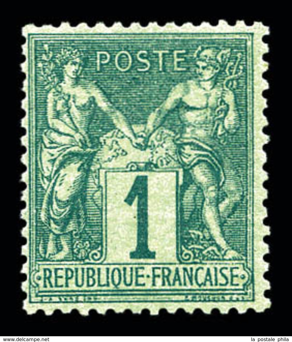 ** N°61, 1c Vert, Fraîcheur Postale. TTB  Qualité: ** - 1876-1878 Sage (Typ I)