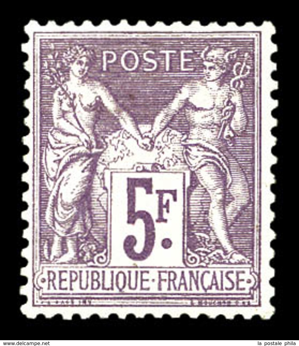 ** N°95, 5f Violet Sur Lilas, Bon Centrage, Fraîcheur Postale. SUP (signé Calves/certificat)  Qualité: ** - 1876-1878 Sage (Type I)