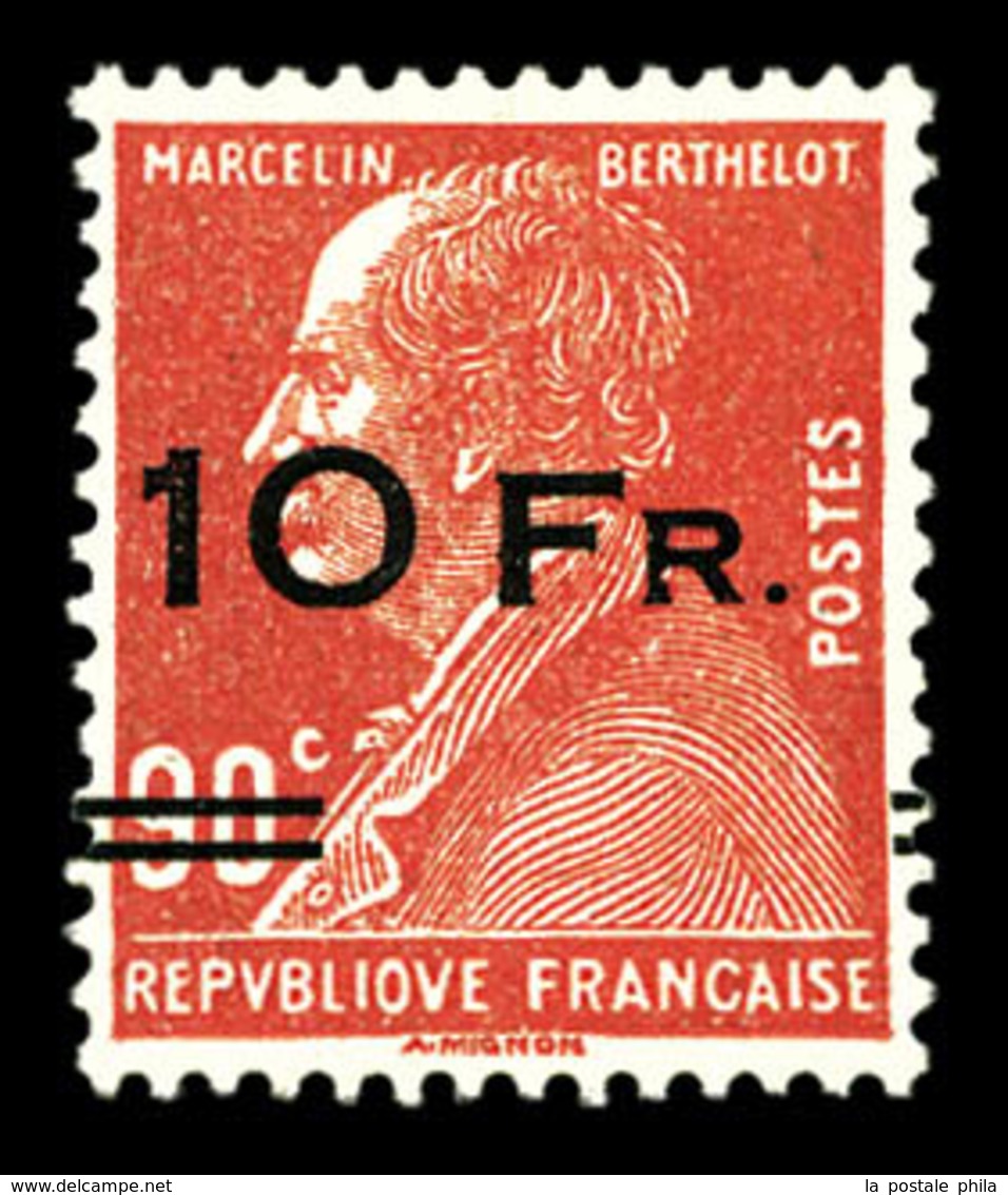 * N°3, Berthelot Surchargé à Bord Du Paquebot 'ILE DE FRANCE' 10F Sur 90c Rouge, Frais, SUP (signé Calves/certificat)  Q - 1927-1959 Ungebraucht