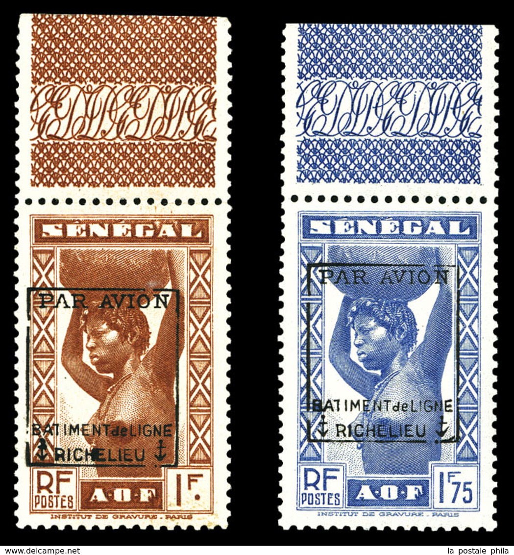 ** N°6/7, Timbres Du Sénégal Surchargés Bdf, SUP (signés Calves/certificat)  Qualité: **  Cote: 1430 Euros - Militärische Luftpost