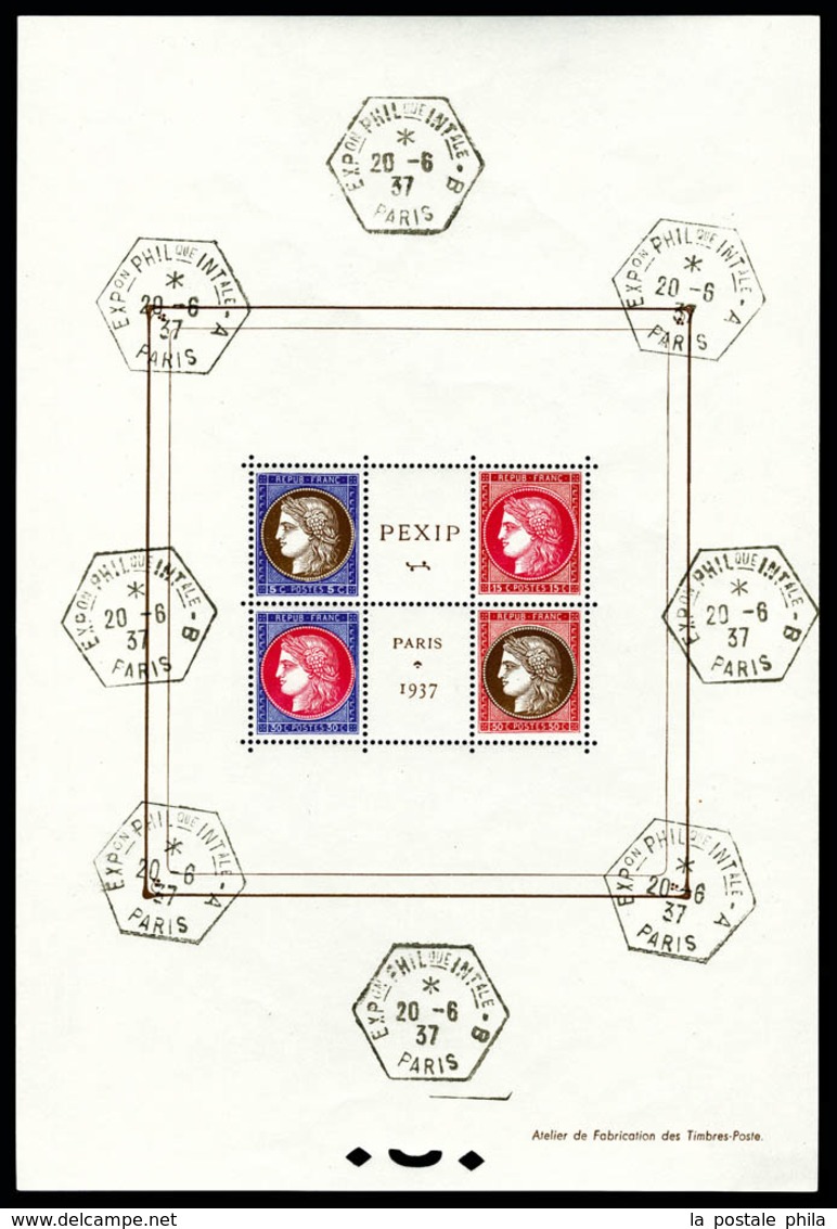 ** N°3b, Exposition Philatélique De 1937 PEXIP, Cachet Hors Timbres. TTB (certificat)  Qualité: **  Cote: 500 Euros - Ungebraucht