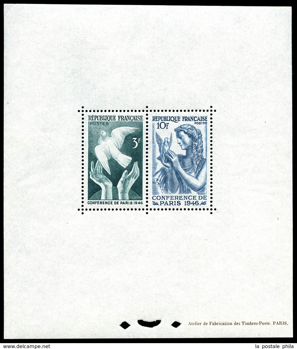 ** N°761/62, Conférence De La Paix, Tirage 1000 Exemplaires, Fines Adhérences Sinon TB (certificat)  Qualité: **  Cote:  - Ungebraucht